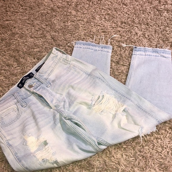 Hollister distressed boyfriend low rise vintage stretch jeans size 23W 25L​​​ - Picture 2 of 8